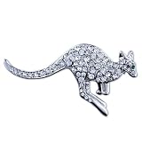 Clear Crystal Kangaroo Brooches