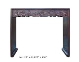 Chinese Flower Carving Rustic Brown Altar Table Ass844