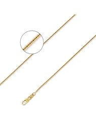 14K Solid Yellow Gold Fancy Snake DC Diamond Cut Chain Necklace 1.3mm (3/64 in.) - 18 in.