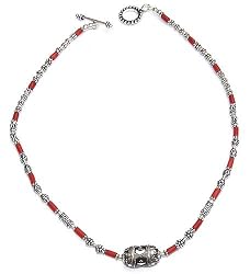 Designer Necklace Amulet Silver Citrin Gemstone Jewelry 17 inches