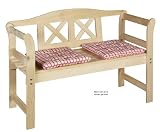 Garden Bench - Made Of Spruce Wood, natural finish, Size: 125 x 75 x 40 cm