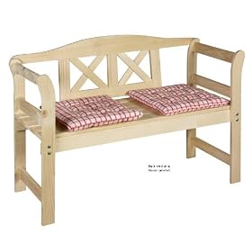 Banc de jardin - En bois d'�picea clair - R�siste aux intemp�ries - Taille 125 x 75 x 40 cm