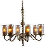 Katia, 6Lt Chandelier, Ceiling Lighting,Metal,Glass