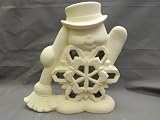 Large Snowman with broom & cut-out flake