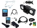 For Sandisk Sansa Fuze 2GB , 4GB , 8GB Bundle Kit , Black Soft Silicone Case + Clear Crystal Case + Black Mini Speaker + USB Car Charger + USB Wall/Travel Charger + USB Data Cable + 3.5mm~3.5mm Auxiliary cable + White Stereo Headset + Adjustable Armband + Black Belt Clip + Screen Protector + Lanyard + Fishbone Keychain