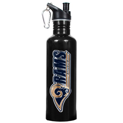 St Louis Rams 26oz Stainless Steel Water Bottle (Black)