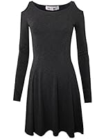 Tom's Ware Women's Casual Slim Fit and Flare Round Neckline Dress