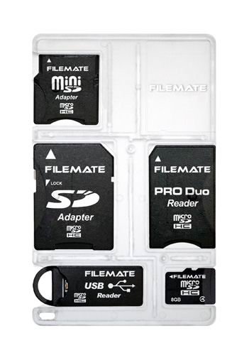 Filemate Card-It-All - Flash memory card ( microSDHC to SD/mini SD/Memory Stick Pro Duo adapters included ) - 8 GB - microSDHC