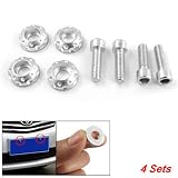 5.5mm Thread Dia License Plate Bolts Screws Silver Tone by uxcell