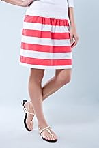 Woven Cotton Bold Striped Skirt