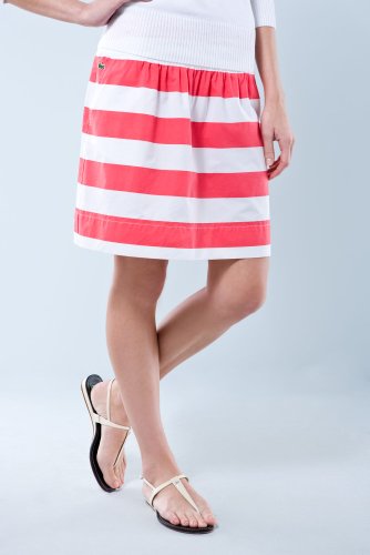 Woven Cotton Bold Striped Skirt