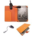 New Kindle Orange Folio Case Cover Wallet with FREE LED Reading Light for New Amazon Kindle 4, All New Latest Version 2011 (Amazon Kindle 6" inch Wi-Fi)