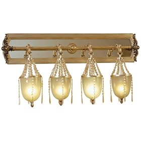 Maitland-Smith Silver Leaf Crystal Bath Light by Maitland-Smith