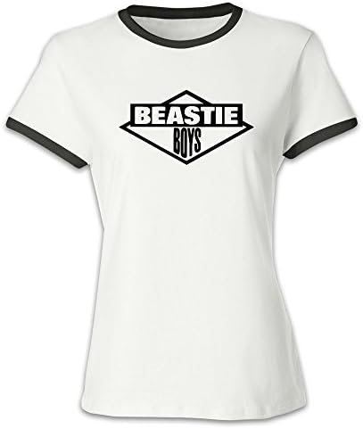 SHOWQEE Women's Contrast Color Beastie Boys Portrait Short Sleeve T-shitr
