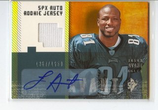 2006 SPx 204 Jason Avant - Philadelphia Eagles (RC - Rookie - Autographed - Piece of Authentic Event Worn Jersey - Serial #'d to 1650 - Football Cards)
