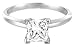 Platinum Princess Cut Solitaire Diamond Engagement Ring (1 ct, G-H Color, VS2 Clarity)