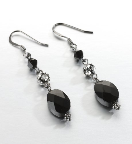Stone Pear Drop Earrings
