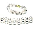 Double Strand 7-7.5 Inches 7-8mm White Freshwater Cultured Pearl Bracelet