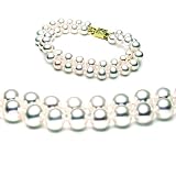 AugustinaJewelry Double Strand 7-7.5 Inches 7-8mm White AugustinaJewelry Freshwater Cultured Pearl Bracelet