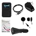 GTMax USB Car Charger + USB Home Travel Charger + USB Data Cable + Black Silicone Skin Cover Case + LCD Screen Protector + Black Soft Gel Earbud Headset for SanDisk Sansa Clip+