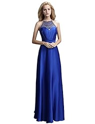 Cocktail Halter Sleeveless Polyester Beaded Evening Dress/Bridesmaid Dress/Wedding Party Dress 