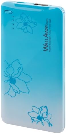 WallAway Reno 3900mah slim and light weight power bank with floral print portable battery pack for Apple: Iphone 5s, 5c, 5, 4s, 4, Ipad 4, Ipad Air, the New Ipad, Ipad Mini, Samsung Galaxy S5, S4, S3, S2, Note 3, Note 2, htc One, Evo, Droid Dna, Motorola Atrix, Droid, Google Glass, Nexus 4, Lg Optimus,smart Watch,bluetooth Speakers or Headsets and Most Other Android Smart Phones, Kindle and More Other Usb-charged Devices Devices(Blue)