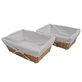 Flat Baskets with Liners Set of 2 - Honey