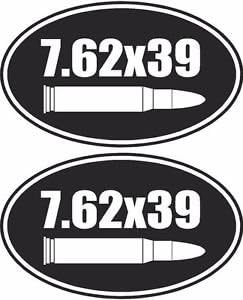 7.62 x 39 mm Ammo Can Decal Oval SET 3"x1.8" Ammunition Box Gun Sticker AK-47