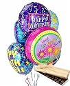 Half Dozen Mylar Balloon Bouquet with Chocolates