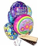 Half Dozen Mylar Balloon Bouquet with Chocolates