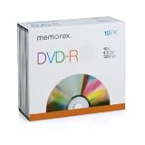 Memorex 4.7Gb/16x DVD-R 10-Pack Slim Case