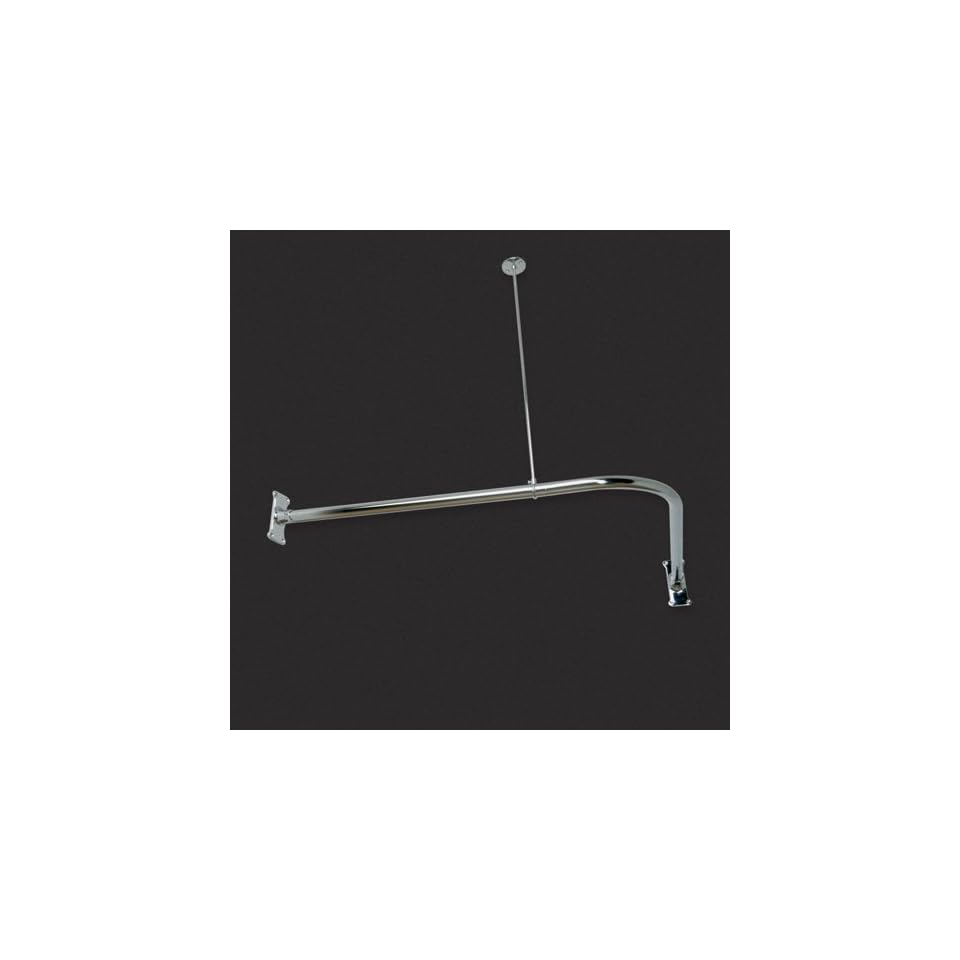 Corner Shower Curtain Rod 48 X 48 36 Ceiling Support Chrome On