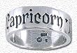 Solid Sterling Silver Zodiac Band Ring - Capricorn