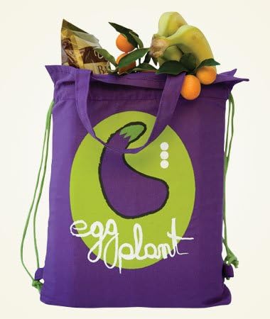 June Fifteen Organic Cotton Eggplant Bag