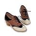 Charm Foot Vintage Womens Low Heel Lace up Oxfords Shoes Casual Leather Shoes