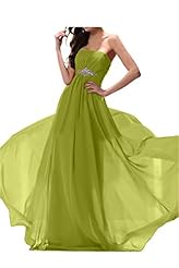 Strapless Empire Natural   Waistline Crystal Crystals Chiffon Evening Dress/Prom Dress 