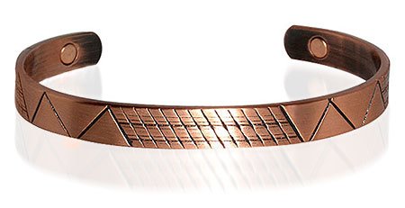 New 8 mm Copper Cuff Magnetic Bracelet with Patterns 7″