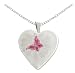 Sterling Silver Butterfly Heart Locket Pendant, 18