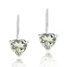 Sterling Silver 1.3ct. TGW Green Amethyst Heart Drop Earrings