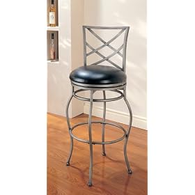 Click here to buy 29H Bar stool in grey color metal finish by AtHomeMart.