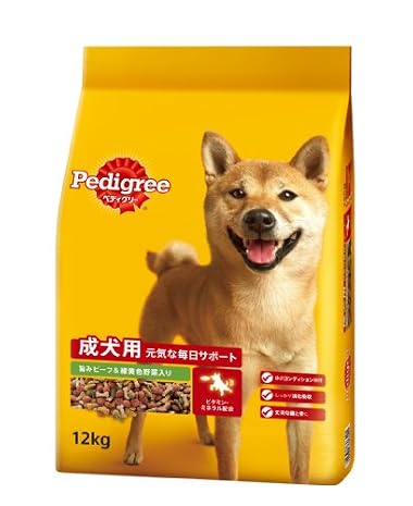 ペディグリー ドライ 成犬用 元気な毎日サポート 旨みビーフ&緑黄色野菜入り 12kg