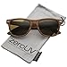 zeroUV - Classic Modern Wood Print Square Horn Rimmed Sunglasses 52mm