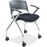 Safco 3481BL xtc. Folding Nesting Chairs, Black Fabric Upholstered Seat
