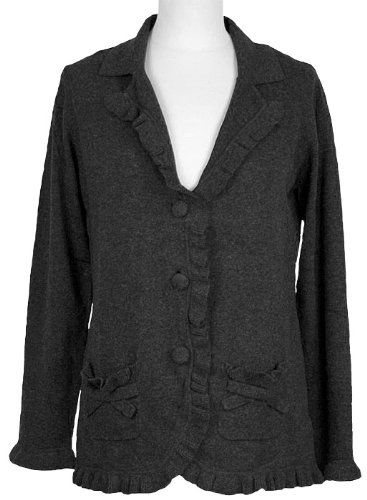 KIRSTEN – Strickjacke Damen, anthrazit / grau meliert