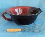 Handcrafted Pottery Batter Bowl with Whip in Sandia