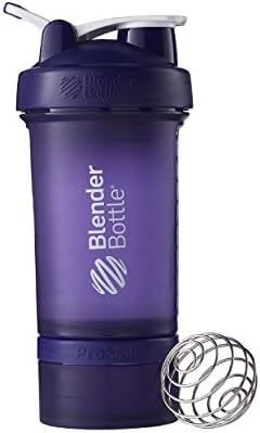 Blender Bottle ProStak System with 22 oz. Shaker and Twist N' Lock Storage Health & Fitness (Purple)