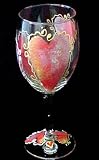 Valentine Treasure Design - Hand Painted - Wine Glass - 8 oz.