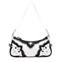 Lou-Ella Petticoats & Pistols Collection Designer Small Zip Top Shoulder Bag Trimmed in Silver