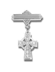 Sterling Silver Christening Baptism Baby Infant Pins Godchild Religious Mary Angel