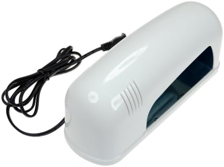 110-120V 9W UV Gel Acrylic Curing Nail Polish Dryer Lamp Light with FREE 1 Nail buffing, Nail sanding file, Fashion paster, 20 French tips, 20 Nail art wheel